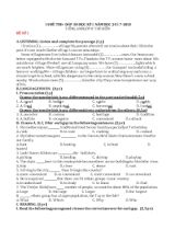 10 Đề thi học kỳ I môn Tiếng Anh Lớp 8 (Chương trình thí điểm) - Năm học 2017-2018 (Có đáp án)